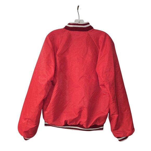 Vintage 80s 90s Opex Red Varsity Bomber Jacket M Retro Canadian Made Streetwear - Picture 2 of 6